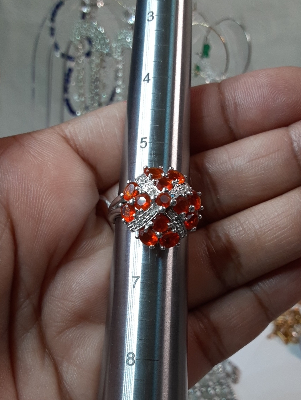 Fire opal ring - Picture 4 of 4